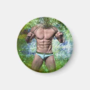 Aimant SlipperyJoe's homme adulte très musclé torse nu 