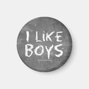 Aimant SlipperyJoe's I Like Boys sale Chalkboard écriture