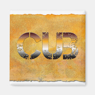 Aimant SlipperyJoe's petit ours mot orange-brun pro