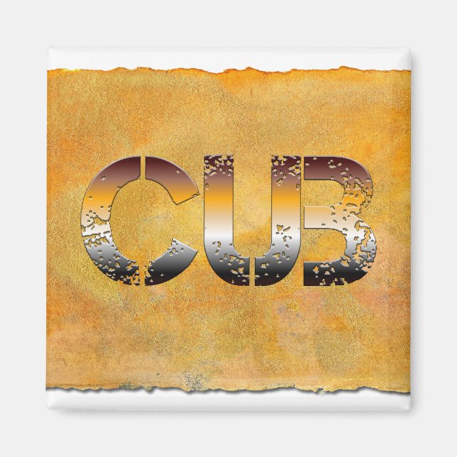 Aimant SlipperyJoe's petit ours mot orange-brun pro (Devant)