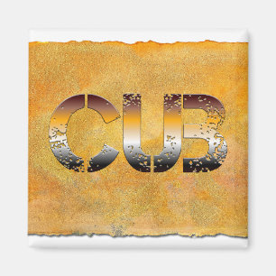 Aimant SlipperyJoe's petit ours mots or brun brun blanc