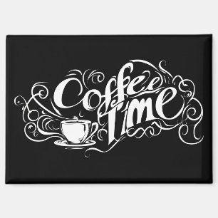 Aimant Slogan Abstrait pour l'Heure du Café