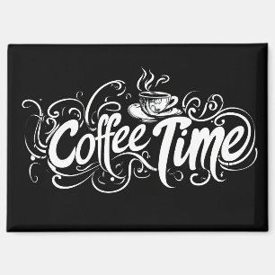Aimant Slogan de l'heure du café Intriqué