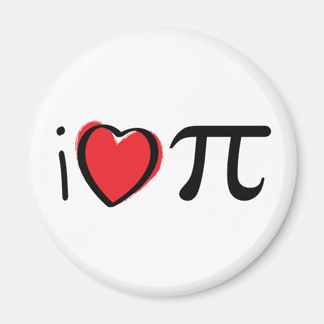 Aimant Slogan i love pi met hartje. Ik hou van pi. (Devant)