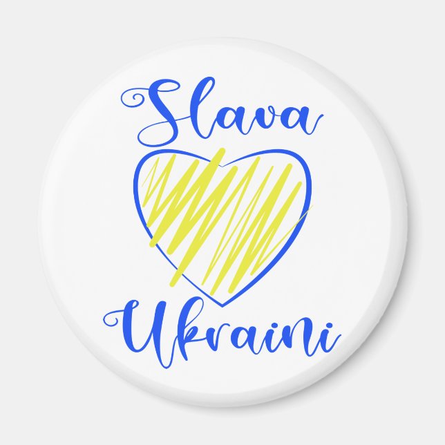 Aimant Slogan Slava La gloire ukrainienne au coeur de l'U (Devant)