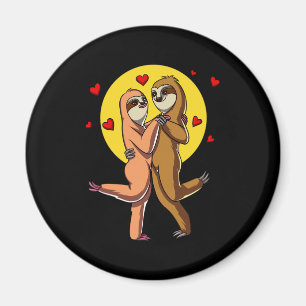 Aimant Sloth Cute Couple Valentines Jour Animal