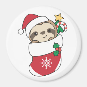 Aimant Sloth Noël Neige Hiver Animaux Fentes