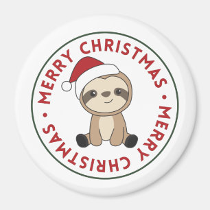Aimant Sloth Noël Neige Hiver Animaux Machines à Sous Aim
