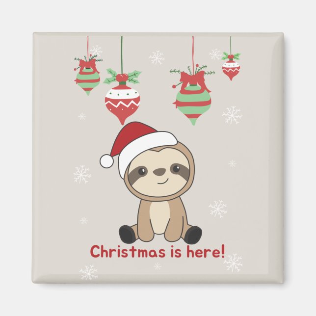 Aimant Sloth Noël Neige Hiver Animaux Machines à Sous Aim (Devant)