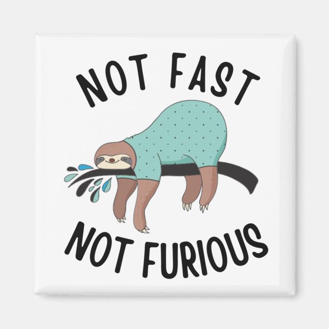 Aimant Sloth Not Fast Not Furious (Devant)