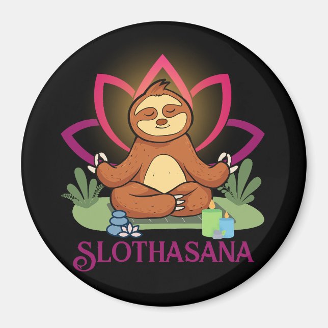 Aimant "Slothasana" Sloth faisant de la méditation de yog (Devant)