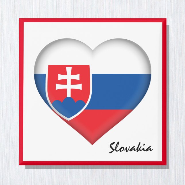 Aimant Slovaquie Coeur et drapeau slovaque, vacances / sp (Créateur téléchargé)