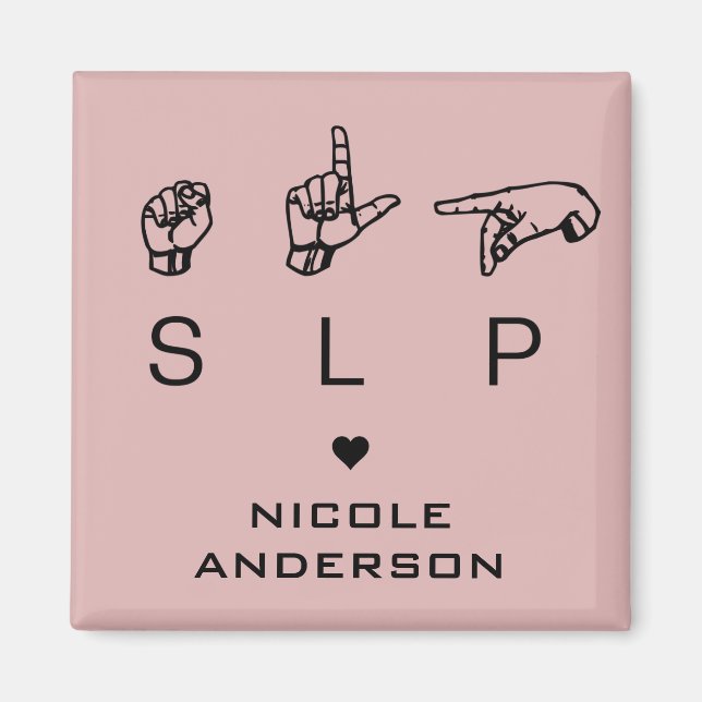 Aimant SLP orthophonie Pathologiste ASL Personnalisé (Devant)