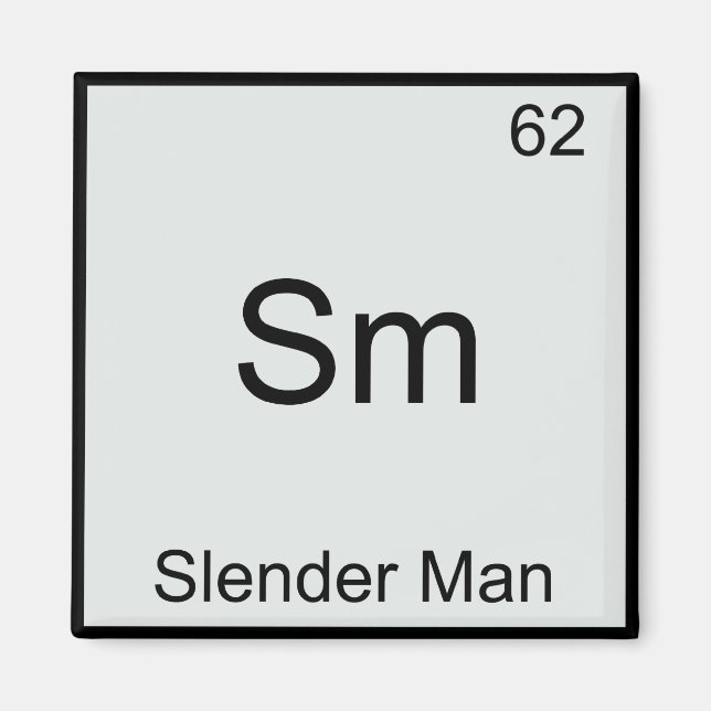 Aimant Sm - Symbole de l'élément de chimie drôle de Slend (Devant)