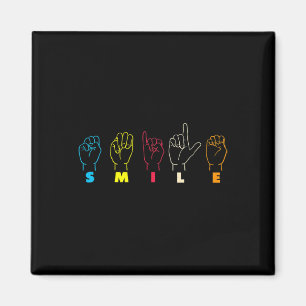 Aimant Smile ASL Alphabet American Sing Language ASL Teac