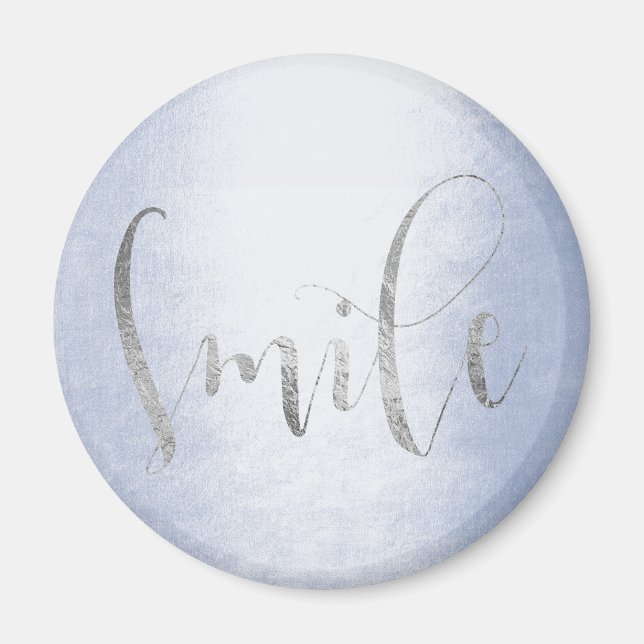 Aimant Smile Blue Pastel Silver Grey Ombre Encouragement (Devant)