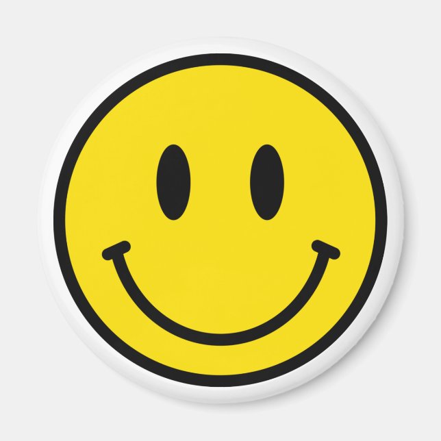 Aimant Smile Yellow Red Black White Happy Face Emoji (Devant)