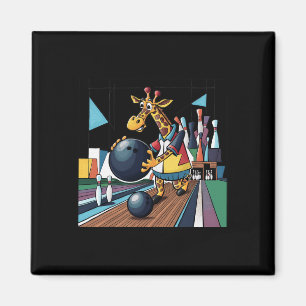 Aimant Smilefuntees Drôle Giraffe Bowling Sport Dessin