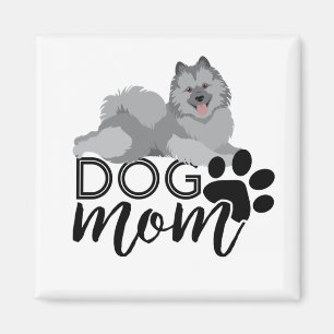 Aimant Smiling Keeshond Graphic dit Chien Maman