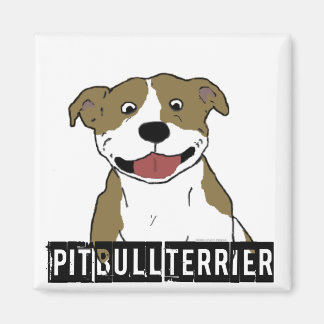 Aimant Smiling Pit Bull (Tan and White, nom de la race)
