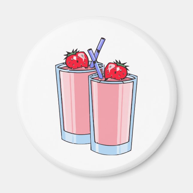 Aimant smoothie aux fraises (Devant)