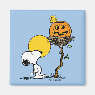 Aimant Snoopy & Bois Nid Avec Jack O'Lantern