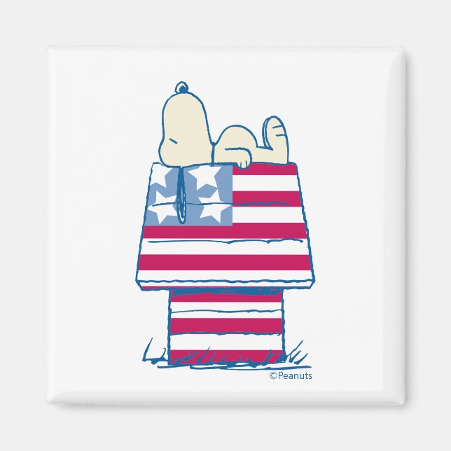 Aimant Snoopy sur 4 juillet Dog House (Devant)