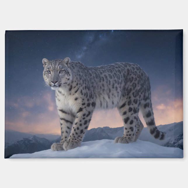 Aimant Snow Leopard Wild Majestic Animal A Starry Galaxy (Recto)