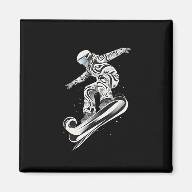 Aimant Snowboard Abstrait Snowboard Snowboard (Devant)