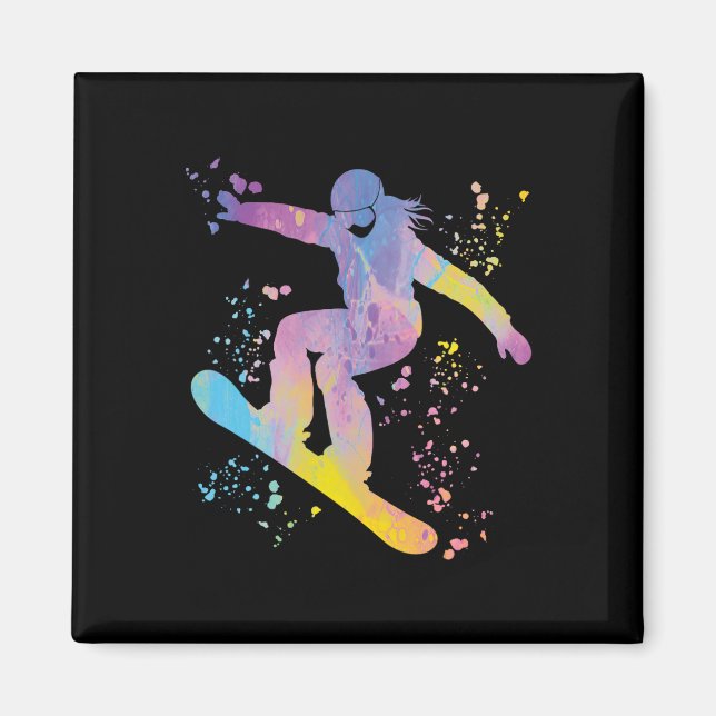 Aimant Snowboard Colorful Snowboard Snowboard &# ; (Devant)
