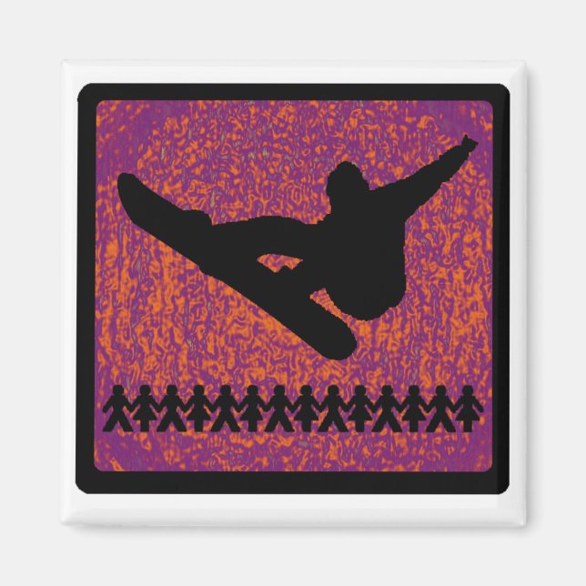 Aimant Snowboard droit ALINE (Devant)