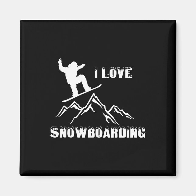 Aimant Snowboard Love Snowboard (Devant)