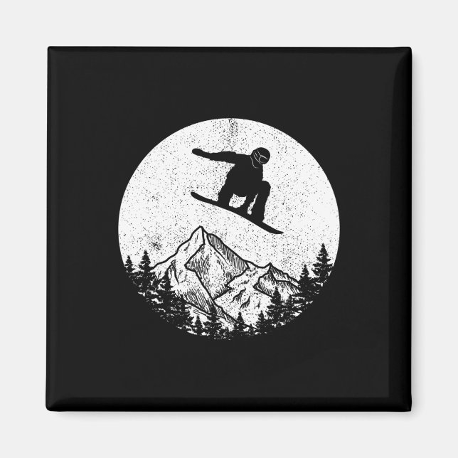 Aimant Snowboard Snowboard Silhouette Snowboard Gif (Devant)