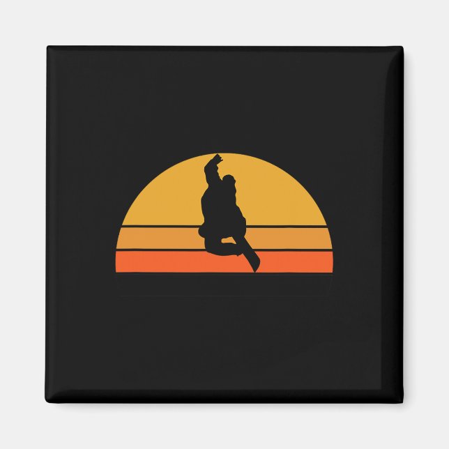 Aimant Snowboard Snowboard Snow Snow Winter Sunset R (Devant)
