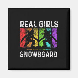 Aimant Snowboard Snowboard Vintage Retro Real Girls Sn