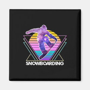 Aimant Snowboard Sports Rétro Vaporwave Vintage 90s Sn