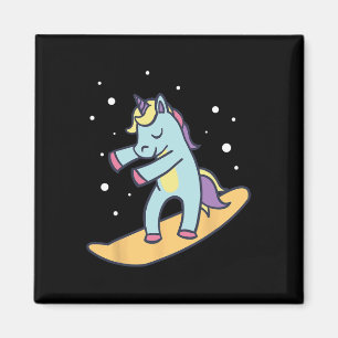 Aimant Snowboard Unicorn Snowboard Sports d'hiver Ski