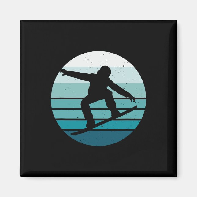 Aimant Snowboard vintage (Devant)