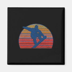 Aimant Snowboard Vintage Retro Freestyle Snowboard