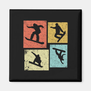 Aimant Snowboard vintage Snowboard Hommes Rétro Femmes K