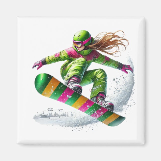 Aimant Snowboarder   (Devant)