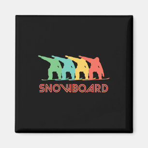 Aimant Snowboarder Retro Pop Art Snowboard Graphique