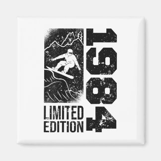 Aimant Snowboarder Vintage 1984 Anniversaire Snowboard Sn