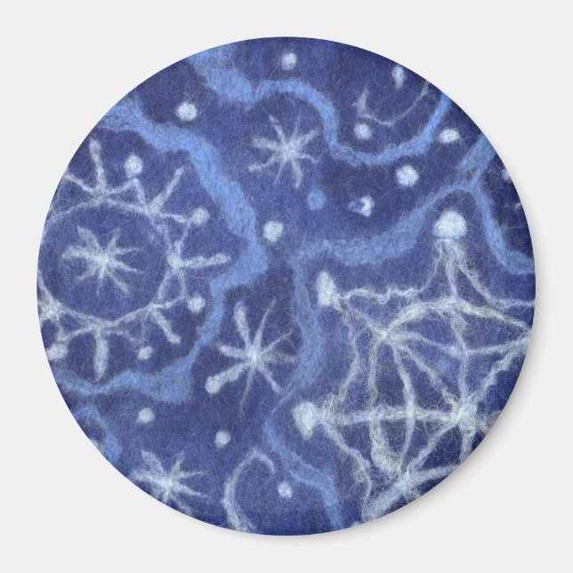 Aimant Snowfall Snowflakes Snow Flakes Flurier Nouvel an (Devant)