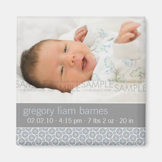 Aimant Snowflakes d'hiver Bleu ・ Faire-part bébé