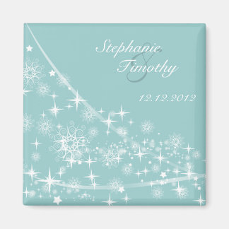 Aimant Snowflakes mariage d'hiver enregistrer la date aim
