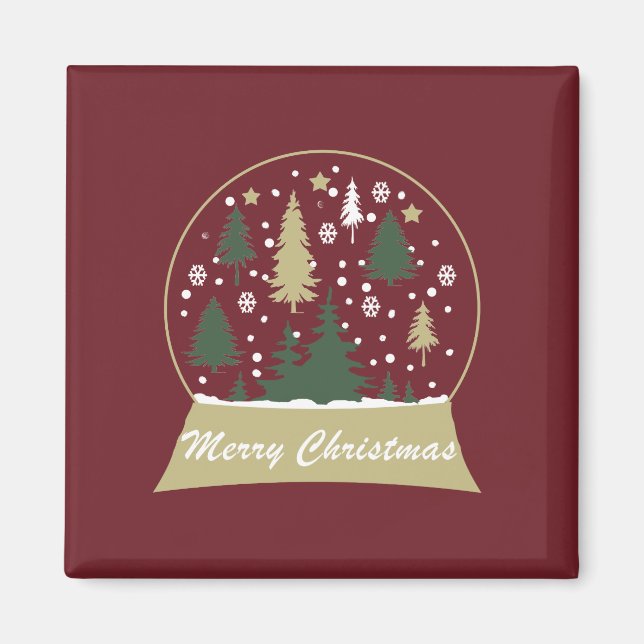 Aimant snowglobe décoré (Devant)