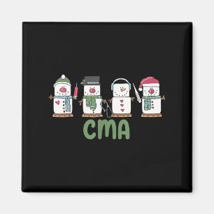 Aimant Snowman Cma Nurse Noël Certifié Médicale Ista