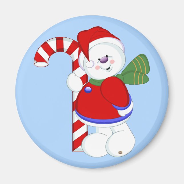 Aimant Snowman et Candycane (Devant)