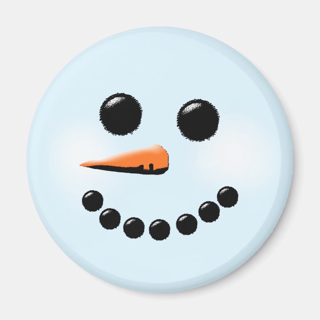 Aimant Snowman Face d'hiver (Devant)